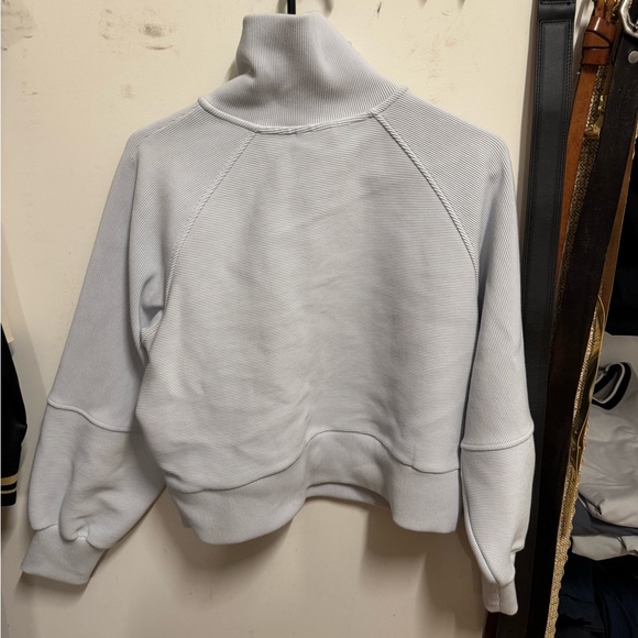 varley ribbed half zip sweatshirt - light blue - Picture 3 of 4